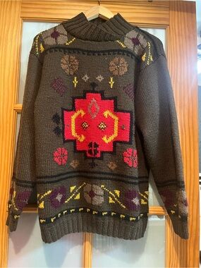 Vintage Studio Michelle Stuart southwestern chunky knit sweater.